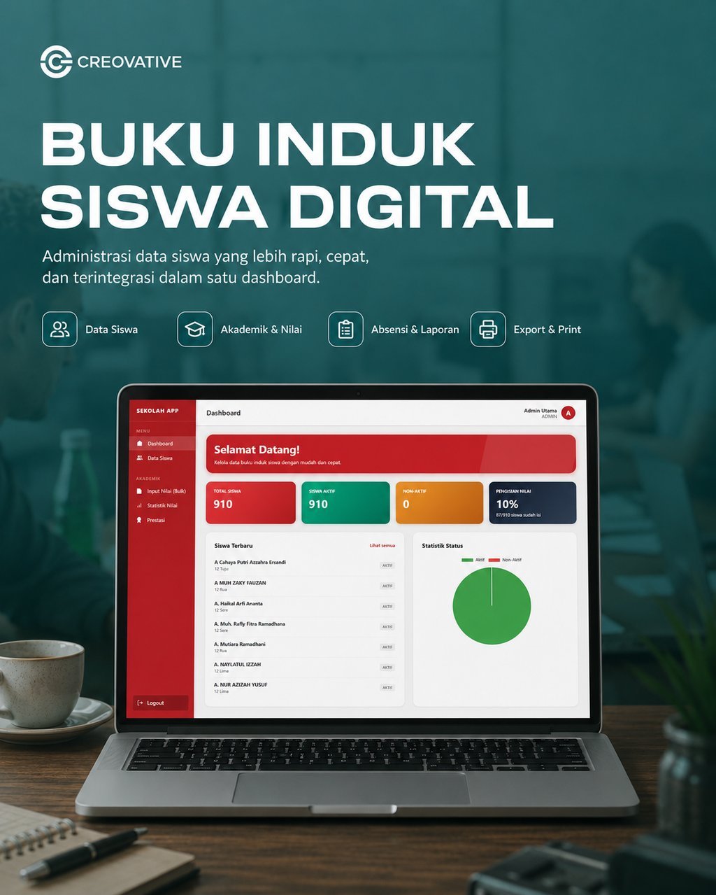Screenshot sistem buku induk siswa digital
